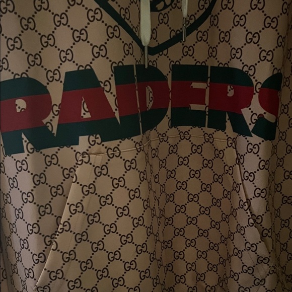Copy Gucci  Beige Raiders Logo hoody Sweater - Picture 2 of 4